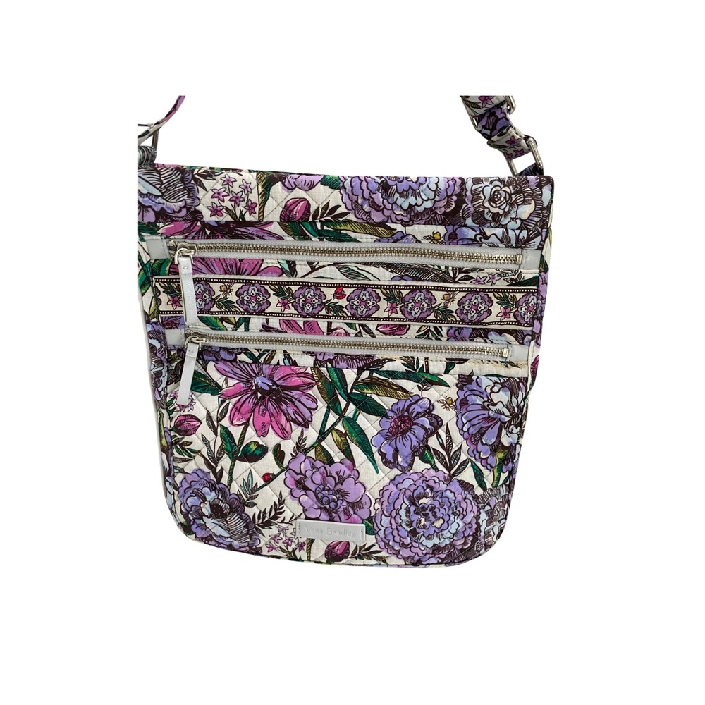 Vera Bradley Crossbody Bag Women Medium Purple Lavender Meadow Floral